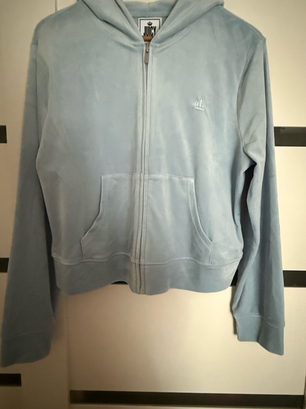 Juicy Couture Pale Blue Velour Zip Hoodie
